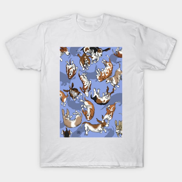 Raining Basset Hounds T-Shirt by matjackson